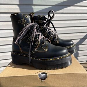 Dr Martens Collier Platform Black Boots UK4 US6 New